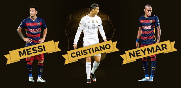 Messi, Cristiano y Neymar, finalistas al Balón de Oro