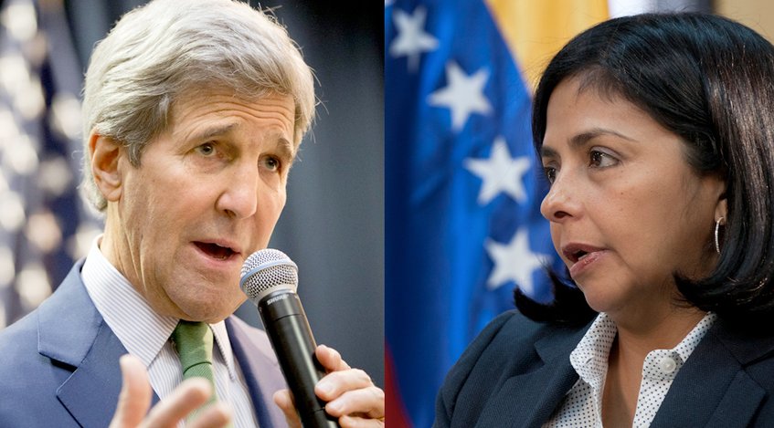John Kerry y Delcy Rodríguez | Imagen de referencia