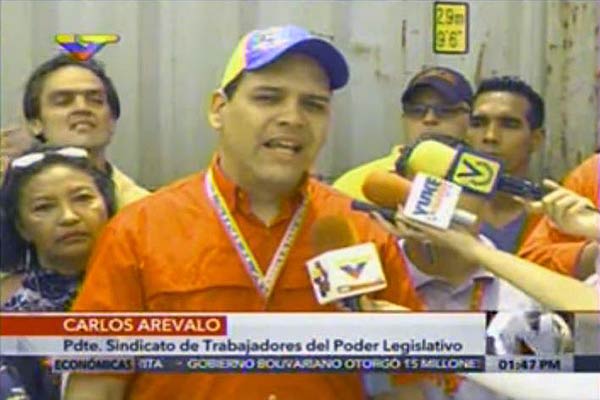 Carlos Arévalo, presidente del sindicato de trabajadores de la AN |Foto: captura