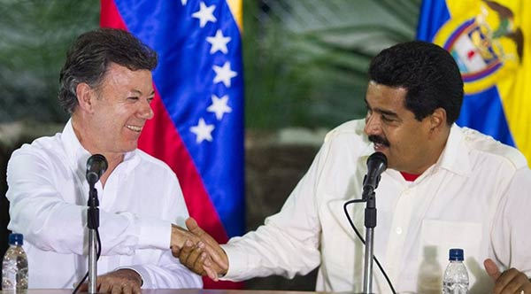 Nicolás Maduro y Juan Manuel Santos | Foto: EFE
