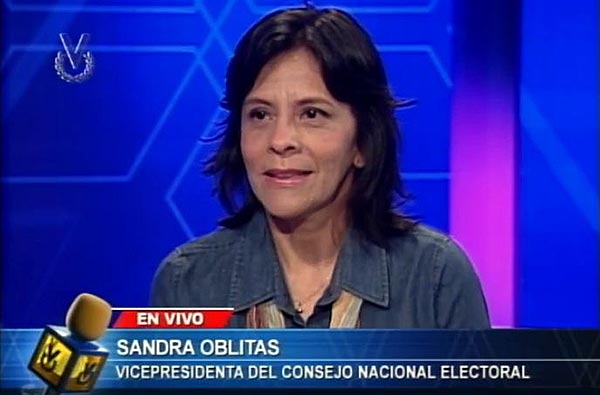 Sandra Oblitas, vicepresidenta del CNE | Foto: captura de video