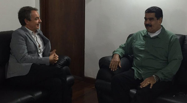 José Luis Rodríguez Zapatero y Nicolás Maduro | Foto: Twitter