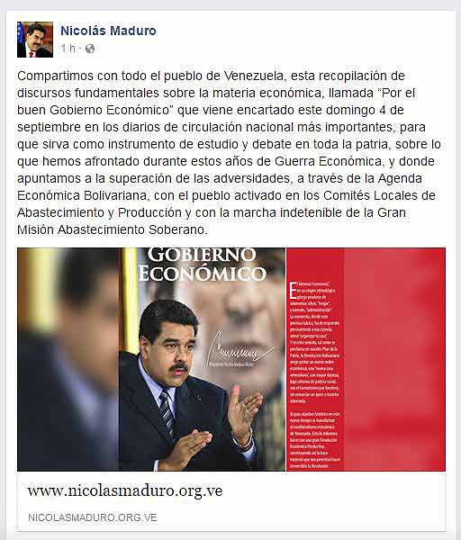Facebook de Nicolás Maduro