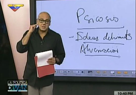 Jorge Rodríguez en su programa Política en el Diván |Foto: captura de video
