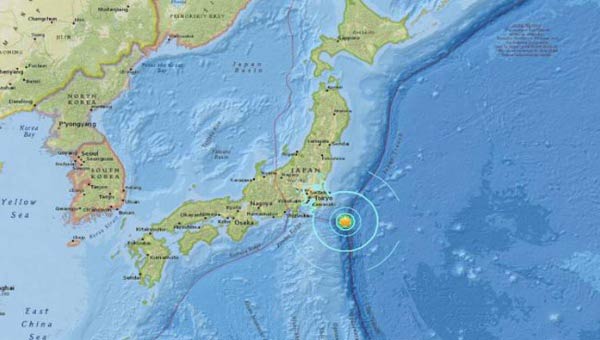 El epicentro estuvo localizado a 226 km al sureste de Tokio | Foto: USGS