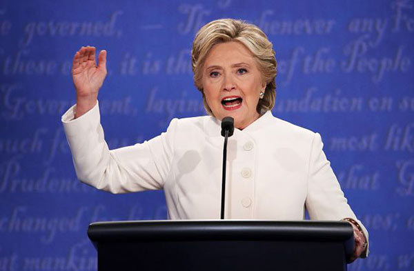 Hillary Clinton durante el tercer debate presidencial | Foto: Getty Images
