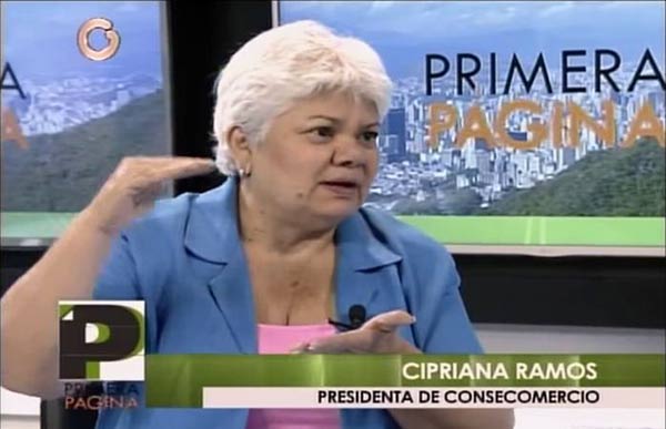 Cipriana Ramos, presidenta de Consecomercio | Foto: Captura de video