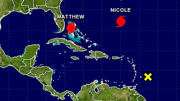 Se forma un segundo huracán, 'Nicole' | Centro Nacional de Huracanes de EE UU