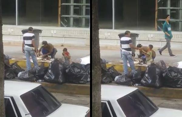 Venezolanos comiendo de la basura | Imagen: Captura de video