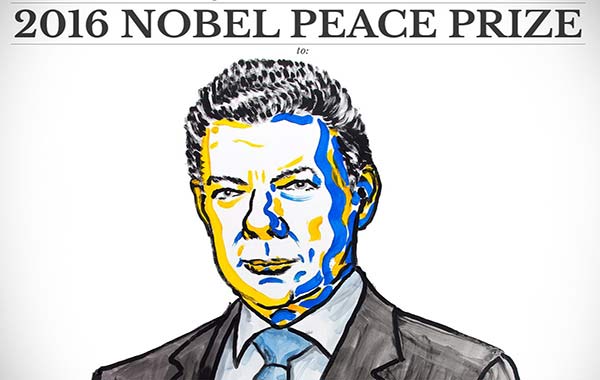 Juan Manuel Santos gana Premio Nobel de la Paz 2016 | Imagen: Nobelprize.org