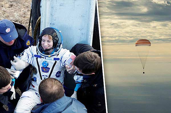 Astronautas llegan a la Tierra tras misión de 4 meses | Imagen: Reuters/EPA