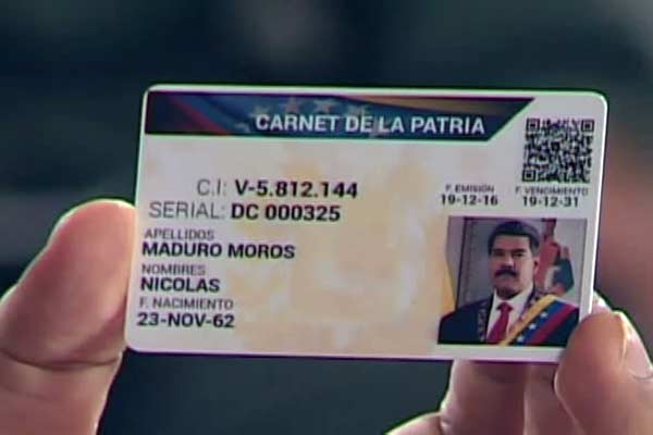 Así será el carnet de la Patria que anunció Maduro |Foto: Vtv