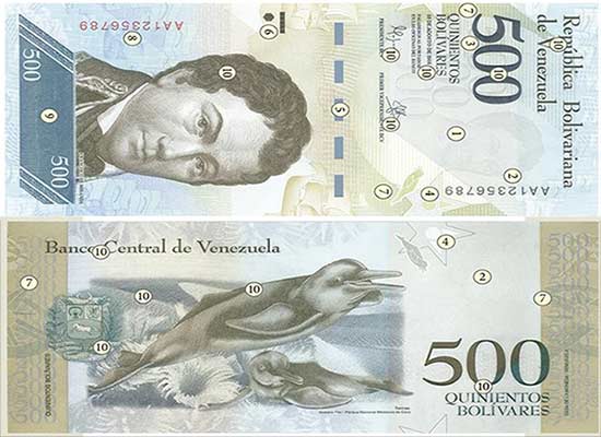 Resultado de imagen para elementos de seguridad de los nuevos billetes venezolanos