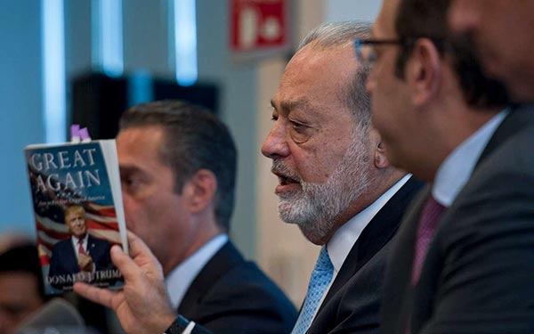 Carlos Slim en conferencia de prensa este viernes 27/01/17 | Foto:  Antonio Nava