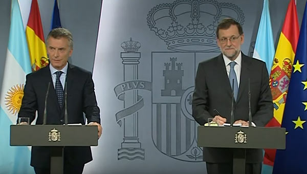 Mauricio Macri y Mariano Rajoy | Foto: captura de video