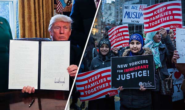 Donald Trump ordenó un veto musulmán que generó protestas | Foto: Daily Express