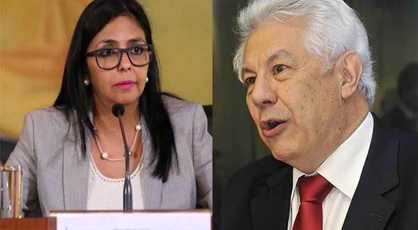 Delcy Rodríguez / Presidente de Parlasur, Arlindo Chinaglia | Composición: NotiTotal