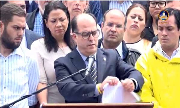 Julio Borges, presidente de la Asamblea Nacional |Captura de video