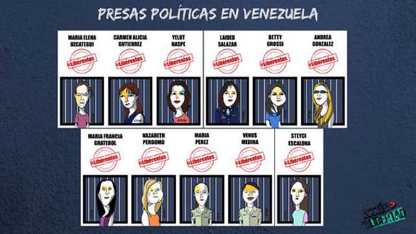 Mujeres se unen por la libertad de las presas políticas en Venezuela | Imagen: RAYMA