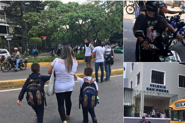 Niños son desalojados de el Colegio San Pedro | Foto: Twitter