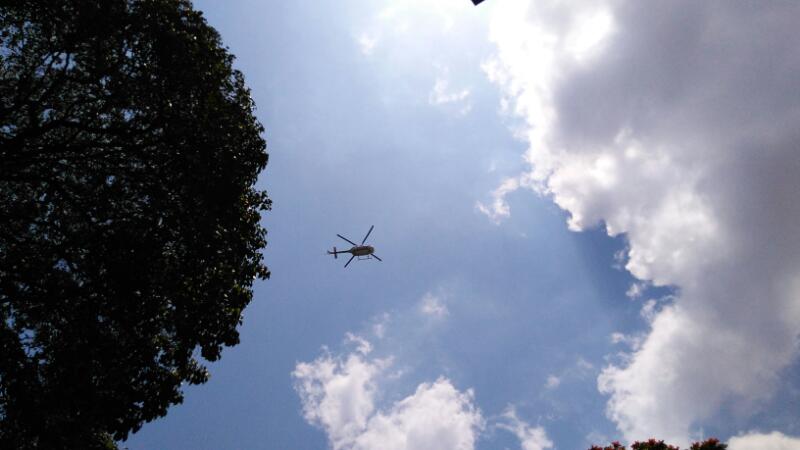 Helicóptero sobrevuela marcha opositora | Foto: Efecto Cocuyo