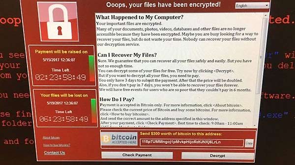 Así lucían las pantallas de los que recibieron el virus WannaCry | PA