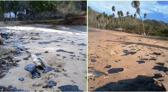 Derrame petrolero en Trinidad afecta costas de Paria