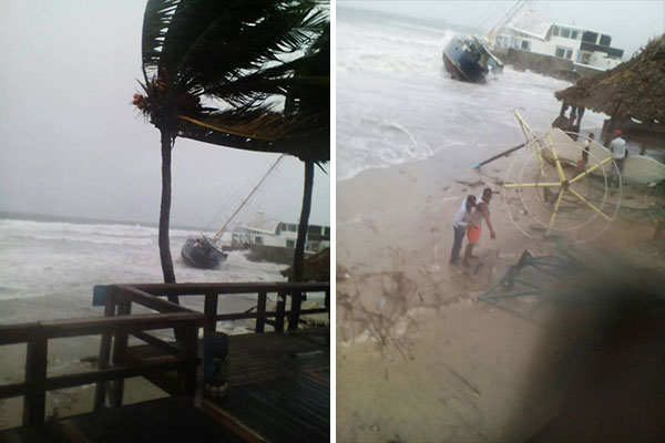Tormenta Bret genera fuertes ráfagas de viento y causa destrozos en Pampatar | Fotos: @Yanetfermin