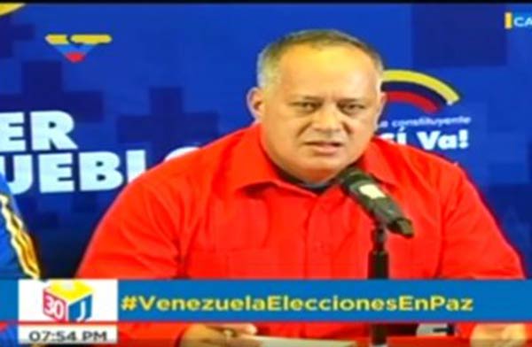 Diosdado Cabello ofrece rueda de prensa sobre jornada electoral |Foto: @ReporteYa