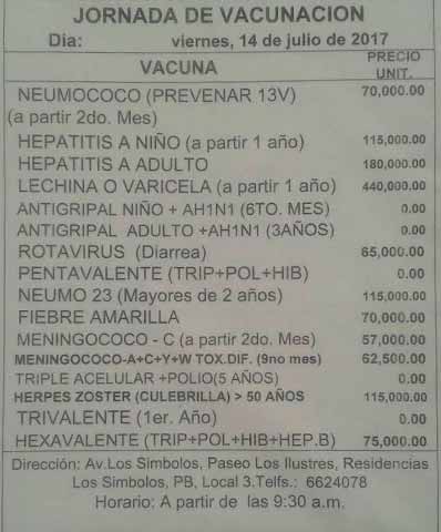 Precios de las vacunas | Foto: La Iguana