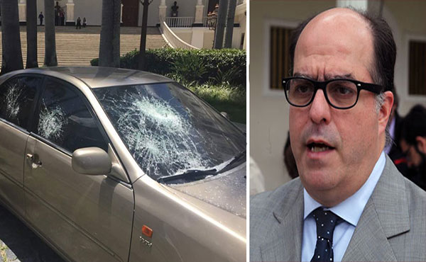 Grupo violento destrozó a batazos el carro del Presidente de la AN | Composición
