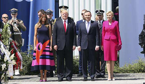 Donald Trump y Melania Trump con presidente de Polonia y primera dama | Foto: EFE