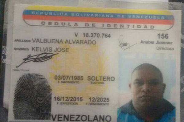 Kevin José Valbuena Alvarado, hombre asesinado en Maiquetía | Foto: vía @CATERINAV 