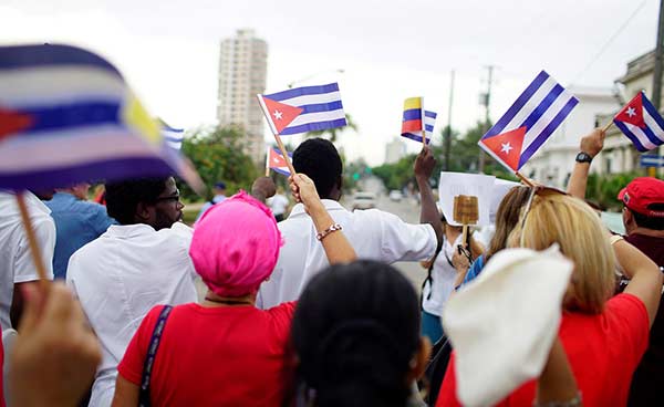 Marcharon en La Habana en apoyo “incondicional” a Maduro | Foto: Cortesía
