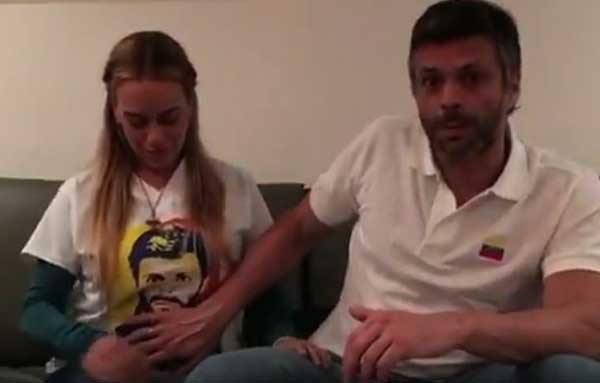Leopoldo López junto a Lilian Tintori | Captura de video