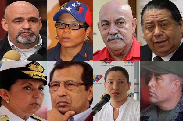 Chavistas sancionados por EEUU | Composición