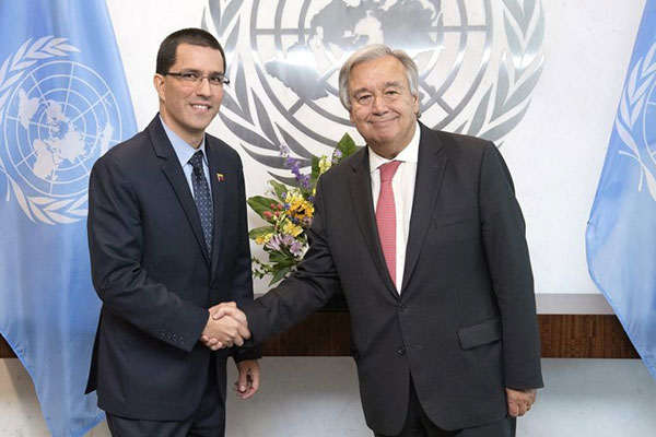 Jorge Arreaza sostuvo encuentro con Secretario General de la ONU | Foto: @Mppre