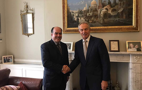 Julio Borges se reunió con el ex primer ministro británico, Tony Blair | Foto: vía @AsambleaVE