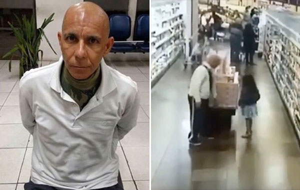 Abusó de una niña dentro de un supermercado y quedó grabado en las cámaras | Composición