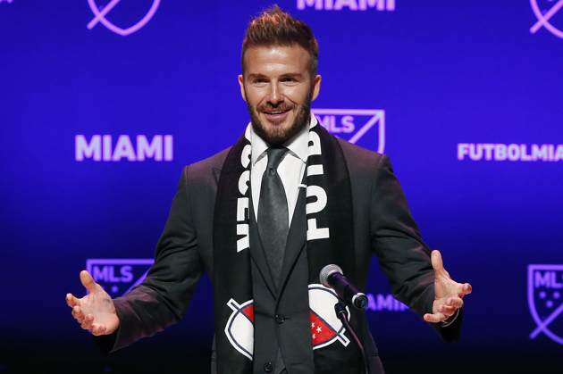 Former soccer player David Beckham addresses the media during an event to announce his Major League Soccer franchise in Miami, Florida on January 29, 2018.  English football superstar David Beckham was officially awarded a Major League Soccer franchise in Miami, but there was no immediate word on when the long-awaited team will kick off. The Miami expansion team is widely expected to join the league in 2020 but there was no official word on a start date on Monday. / AFP PHOTO / RHONA WISE