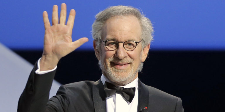 Director and jury president Steven Spielberg acknowledges applause during the opening ceremony ahead of the screening of The Great Gatsby at the 66th international film festival, in Cannes, southern France, Wednesday, May 15, 2013. (AP Photo/Francois Mori)